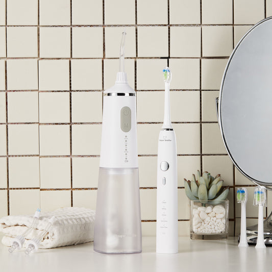 Snow Smile® Sonic elektrische tandenborstel en waterflosser in combinatie